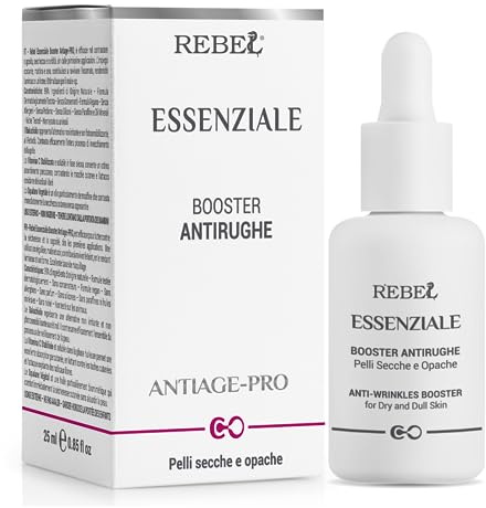 Rebel ESSENZIALE | Gesichtsserum Booster Anti-Falten | Highlighter Antioxidans | Bakuchiol und Vitamin C | Flecken- und Anti-Aging | 99% natürlicher Ursprung | 25 ml Pipette