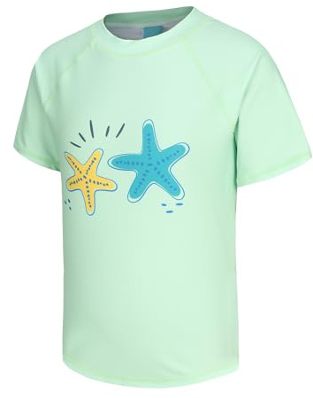 Girls Rash Vest Short Sleeve Swimsuit Kids Swim Top Girls Swimming Costume Surf Shirt 13-14 Years