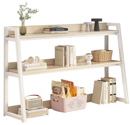 3-stufige kubische Leiterregale für Computertische, Schreibtisch-Bücherregal aus Metall und Holz, Schreibtisch-Organizer mit Trennwänden für Wohnheimbüros, Schminktische und Küchen