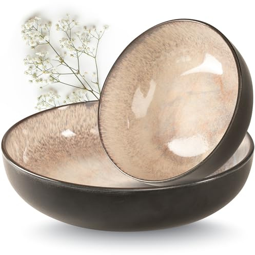 Moritz & Moritz Servierschalen Set - 2 Stück - Beige - 2x Große Schalen aus hochwertigem Porzellan - Mikrowellen- & Spülmaschinengeeignet - Serie Vida