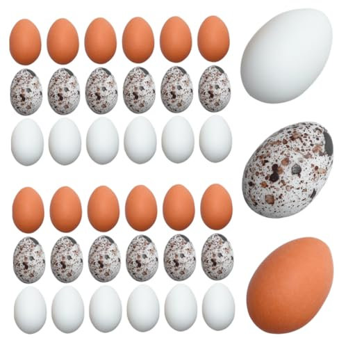 GARVALON 30stücke Miniatur Eier Für Puppenhaus Realistische Ornamente Für Ostern Dekoration Vivid Mini Eier Für Kreative Tischdeko Und Mikro-szenen