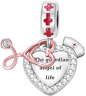 BIZK Damen Charm Anhänger für Armband 925 Sterling Silber Charm Bead Pendant für Europäische Armbänder und Halsketten