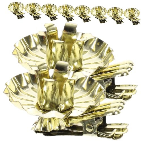 FUNOMOCYA 10 Stück Weihnachtskerzenhalter-Clips Aus Eisen Feiertags-kerzenständer-Klemmen Baumkerzen-Clip-Dekoration