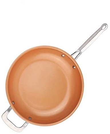 HAODUOO , Casserole 8/10/12 Pouces Poêle à Frire avec revêtement en céramique Induction Poêle à Frire Four Passe au Lave-Vaisselle Casserole Wok(10 inches)