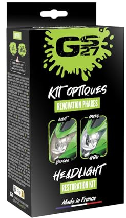 GS27 - Kit Optiques GS27 Moto - Rénovation Phares et Bulles - Brillance et Transparence - sans Démontage - sans Outil