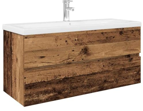 vidaXL Meuble lavabo avec Bassin et Robinet intégrés Vieux Bois