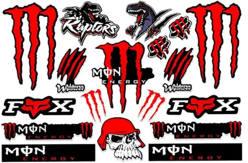 XUZOPIM Monster Energy Sticker Motorcycle Cool Motorcycle Helmet Sticker Stickers For Motorcycles, Skateboards, Cars And Off-Road Bikes