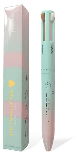 4 en 1 pluma de maquillaje portátil fácil interruptor de maquillaje incluye delineador de ojos, cejas, delineador de labios y resaltador de duradero para mujeres al aire libre, 4 en 1 plum
