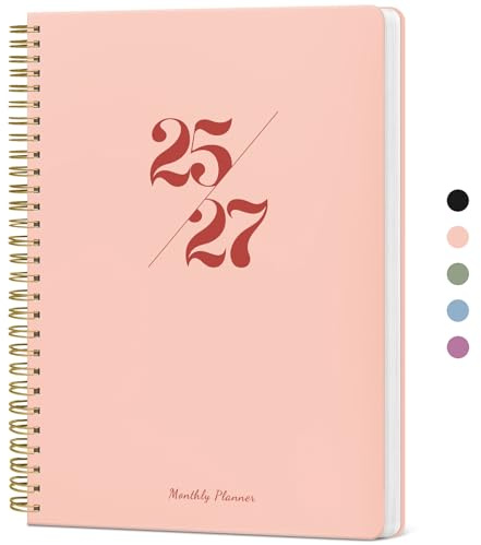 Monthly Planner 2025-2027, 2 Year Months Planner Calendar 2025-2027, July 2025 - June 2027, 7 x 10, 25-27 Monthly Calendar Planner, 24 Months, Perfect for School Office Home Planning - Pink