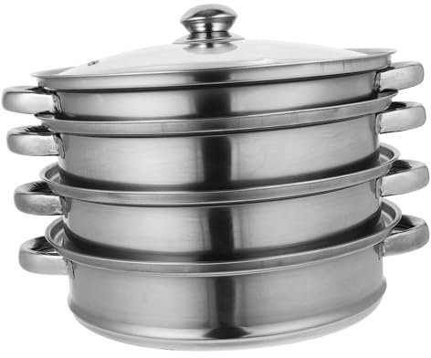 Mipcase Marmite à Vapeur Cuiseur Vapeur Domestique Four Couches Super Épaisse Accessoires De Cuisine Marmite Multifonctionnelle Cuiseur