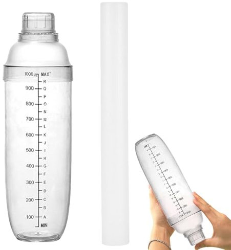 Shaker Per Cocktail Chiaro - Shaker Da Per Frullati Matcha, Agitatore In Plastica Per Caffè Freddo, Frappè E Bubble Tea | Miscelatore Professionale Con Indicazioni Di Misura, Utensile Con Mart