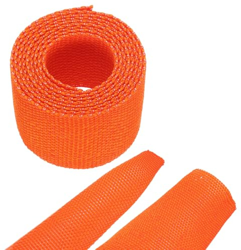 MECCANIXITY Braided Cable Sleeves Heat Shrinkable Fabric Sleeving, 7/8 3ft Orange 2:1 Ratio Heat Shrinkable Cord Protector for Harness Cable, Network Cable Protection, Cable Management