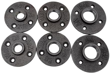 MAYANGYANG Flange Flangia for Tubo in ghisa malleabile da 2 Pezzi filettata Flangia for Tubo a Parete con Base Fissa Antica filettata Flangia Stile retrò DN15/20/25/32/40 Flangia Filettata(DN20)