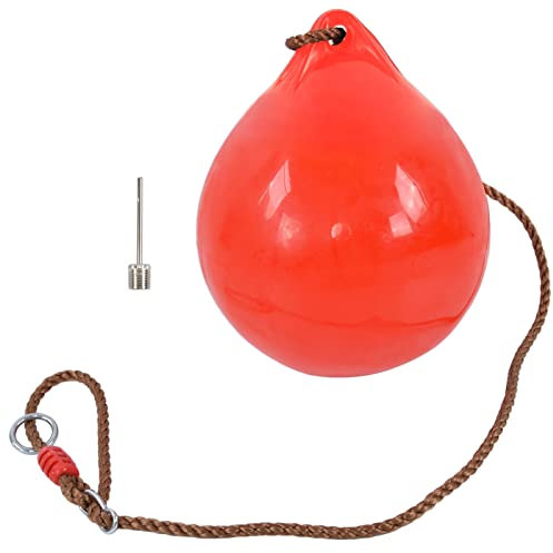 Inflatable Ball Swing Seat 29cm / 11.4in | Sturdy Plastic for Indoor/Outdoor Use | Secure Youngsters Swing with Hanging Rope Chain | Red Small Size