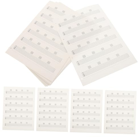 Toyvian 85stücke Gitarrennotenpapier Leere Notenblätter für Gitarre Notenpapier mit Tabulatur-vorlagen Ersatz-notenpapier für Gitarristen Tragbar für Üben und Auftritte