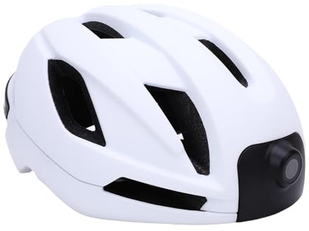 Gugxiom Casque de Vélo, Casque Bluetooth Intelligent avec Caméras, Enregistreur Vidéo HD Avant et Arrière 1080p, Casque de Cyclisme Intelligent WiFi avec Lecteur de Musique Léger (White)