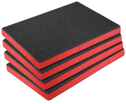 F Fityle 4-teiliger Werkzeugkasten-Schaumstoff, Schaumstoffeinlagen für Koffer, Zuschneidbar, Professionelles Heimwerkerhandwerk, Kaizen-Organizer, 40 Cm X 30 Cm X 3.8