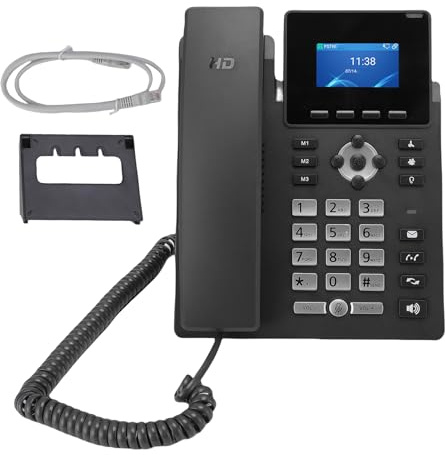 Topiky Telefono IP Aziendale, Telefono LCD a Colori da 2,4 Pollici Porta Gigabit Ethernet VoIP con 5.0 e Cancellazione del Rumore, per Piccole Imprese e Startup
