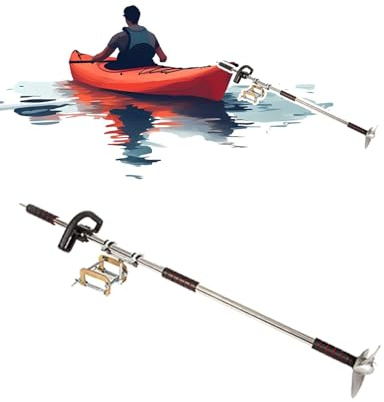 Elitix Battery for Electric Trolling Motor Fishing Boat, Electric Outboard Motor for Paddle Board, Handheld Kayak Motor Emergency Paddle(With Clamp,L-125cm(49 1/4))