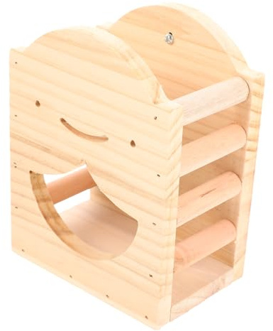 BESTonZON Comedero de Hierba para Conejos de Madera Estante para Jaulas, Alimentación Lenta y Organizador de Comida para Mascotas Pequeñas
