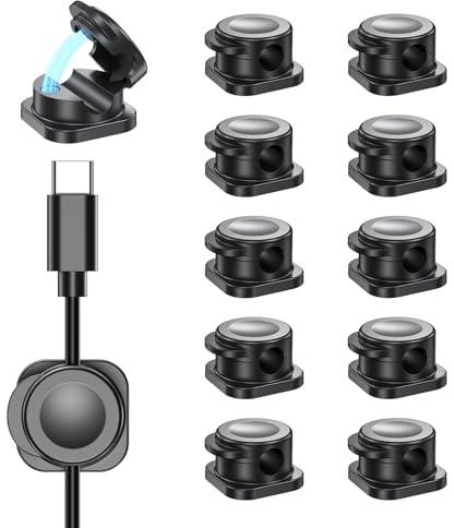 Cord Organizer Holder, 12 Pack Cable Clips, Magnetic Desk Cord Clips for Tidy Wires, Strong Adhesive Cable Management, Wire Holder for Home, Office, Car