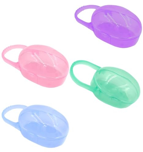 4 Stück-pack Tragbare Schnullerbox aus Pp für Babyschnuller | Schützt den Sauger Unterwegs und Hause, Handliches Etui für Alltag, als Praktischer Behälter Zufällige Farbe