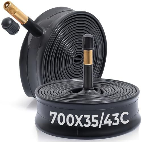 MetersGod 2Pcs Fahrradschlauch 700C 700x35C/38C/40C/43C mit AV48mm Schrader Valve，35/43-622 Schlauch - Kompatibel mit Straßen/City-Bike/Mountainbike