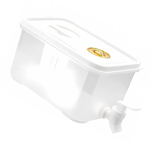 Btgghytr Jarra de agua multiusos de 5 litros para nevera, a prueba de fugas, contenedor de bebidas con medición visible y fácil transporte, jarras de agua de cocina de fácil limpieza