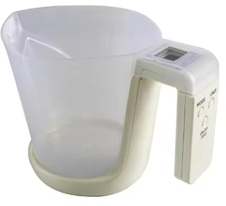 Hipzeepo Báscula Electrónica Doméstica con Vaso Medidor Desmontable de 1000 Ml/5 Kg para Preparar Leche en Polvo y Hornear.
