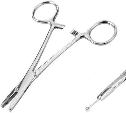 3mm Piercing Zange, Edelstahl Piercings Zange, Piercings werkzeug zubehör, Kugeln Piercings Klemme, Ball Piercingzange Änderung von Ohr Lippe Bauchnabel Zunge Nasen Augenbrauen Piercings,13cm
