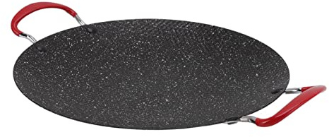 ERYUE Padella per Barbecue Coreana in Ferro Antiaderente, Pietra Medica, Superficie Lucida per Carne Alla Griglia, Applicabile Feste in Campeggio All'aperto (34 cm)