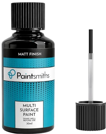 Multi Surface Paint – Matt Finish - Black Touch Up Paint for Metals, Radiators, Wood. uPVC & Home - Brush for Easy Application - Quick Drying - High Opacity for Scuffs & Scratches (Black)