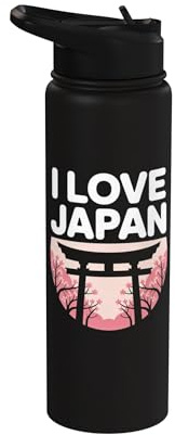 Me encanta la puerta Torii de los cerezos en flor de Japón Stainless Steel Insulated Water Bottle