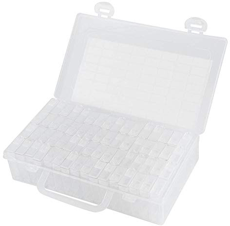 RiToEasysports Diamanter Målarlåda 64 Fack Organizer med Klistermärken för Pärlor och Hantverksförvaring Polypropen 8,7x5,2x2,0in