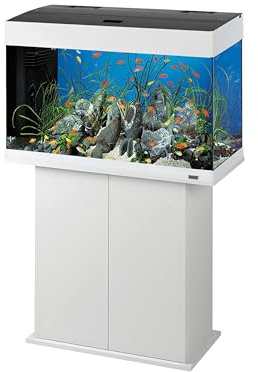 Ferplast Mobile supporto per acquario STAND DUBAI 80 con ante e ripiano, Piedini regolabili, Piano resistente all'acqua, 81 x 36 x h 73 cm, Legno Bianco