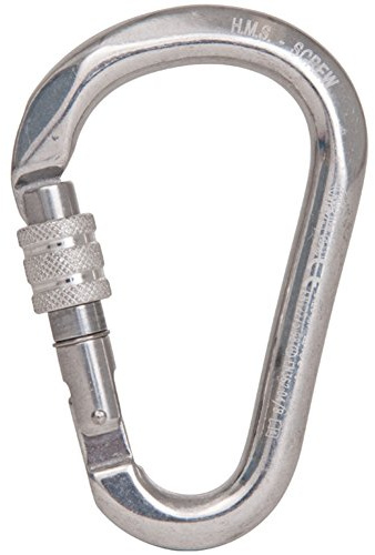 Kong. HMS Classic Screw Sleeve. Moschettone in Alluminio con Ghiera a Vite. Sistema Keylock. Certificato EN 12275 ed EN 362. Arrampicata e Lavoro in Quota. Made in Italy. Peso 88g.