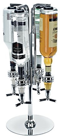 #winning Four Bottle Optic Bar Butler Rotary Bottle Stand and Dispenser - Alcohol Home Bar Shot
