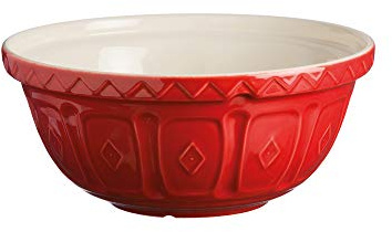 Mason Cash Rührschüssel 2 Liter, rot, Steingut, splitterresistent | Teigschüssel, konische Backschüssel, für Brot-, Kuchen- und Pizzateig, 1,3 kg, spülmaschinenfest, robust, langlebig