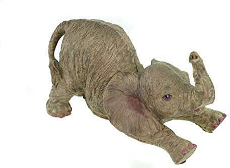 Tiere Elefant spielend Gartenfigur 22 cm Figur Skulptur Garten Afrika