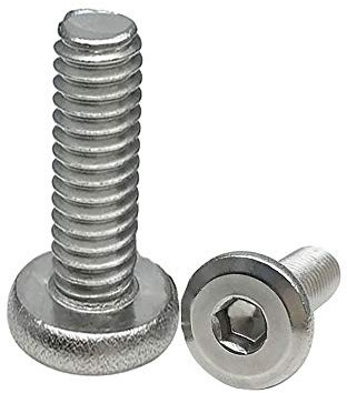 M6 x 40 mm Innensechskant- und Flachkopfschrauben, Senkkopfschrauben, 304 Edelstahl, Flanschschrauben, Maschinenschrauben (10 Stück)