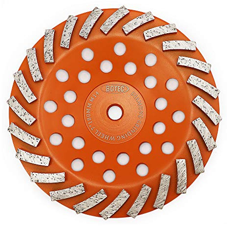 Mole abrasive per calcestruzzo e muratura, BGTEC 1 pezzo 180 mm Disco diamantato 24 segmenti diamantati turbo con albero M14
