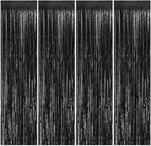 Feibmir 4 Cortinas de espumillón metálicas, Cortina de Purpurina, decoración para Fiestas de cumpleaños, Baby Shower, Bodas, Navidad