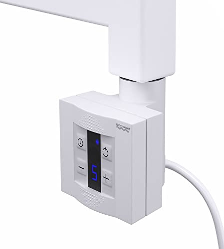 anapont Heizstab Heizpatrone Heizelement für Heizkörper Handtuchheizkörper und Badheizkörper, Handtuchtrockner mit Thermostat elektronischer Temperaturregler, Fernbedienung (weiß 600 Watt, KTX-4)