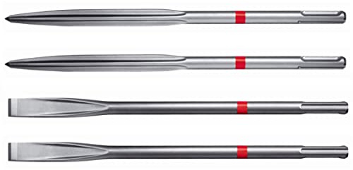Hilti TE-CX SM/FM 25 Meißel-Set, 4 Stück (2 spitz, 2 flach) SDS Plus selbstschärfende Meißel-Bits zum Abbruch von Beton und Mauerwerk, Abmessung 250 mm lang (282311)