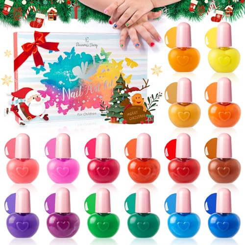 Nagellack Set für Kinder, Peel Off Kindernagellack, Eleanore's Diary 16 * 5ml Zerreißbarer Nagelset,ungiftiger Kindernagellack, Nagellack Mädchen, Geburtstagsgeschenk Kinder ab 3