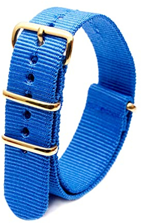 Uhrenarmband aus Nylon mit goldener Schnalle, Nylonstreifen, Uhrenzubehör, 18mm, 20mm, 22mm, 24mm