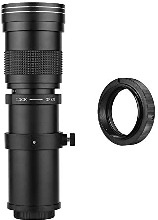 Andoer Objectif d'appareil photo MF Super téléobjectif F / 8.3-16 420-800 mm T2 pour support Sony Alpha A55 A33 A550 A500 A100 A200 A700 A300 A350 A900 A99 A77 II Min. olta Support AF A5D A7D