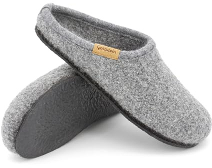 Gottstein filttofflor Alpine Light – dam och herr tofflor av ren ny ull med halkfri latexsula, Grommele, 36 EU