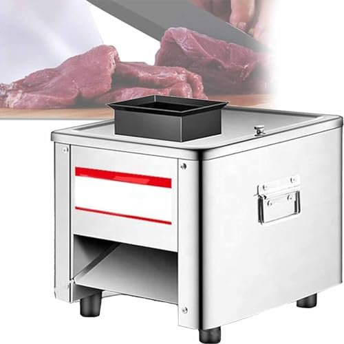 PixCy Cortadora De Carne Eléctrica,Cortadora Cubo De Carne Triturada,Cortadora De Carne De Res De Pescado Y Pollo De Acero Inoxidable para Uso Doméstico Y Comercial,220V-3.5MM
