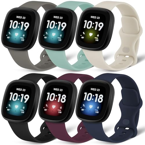 AXFEE Armband för Fitbit Versa, Fitbit Versa 2, Fitbit Versa 3/Versa 4/Fitbit Sense/Sense 2, justerbart sportband, ersättningsarmband i silikon (liten/stor), #B Fitbit versa 3/4-Piccolo